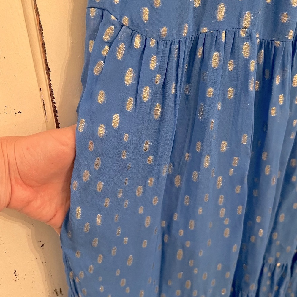 Lilly Pulitzer Beccalyn maxi dress boca blue viscose metallic clip dobby | L - Picture 9 of 15